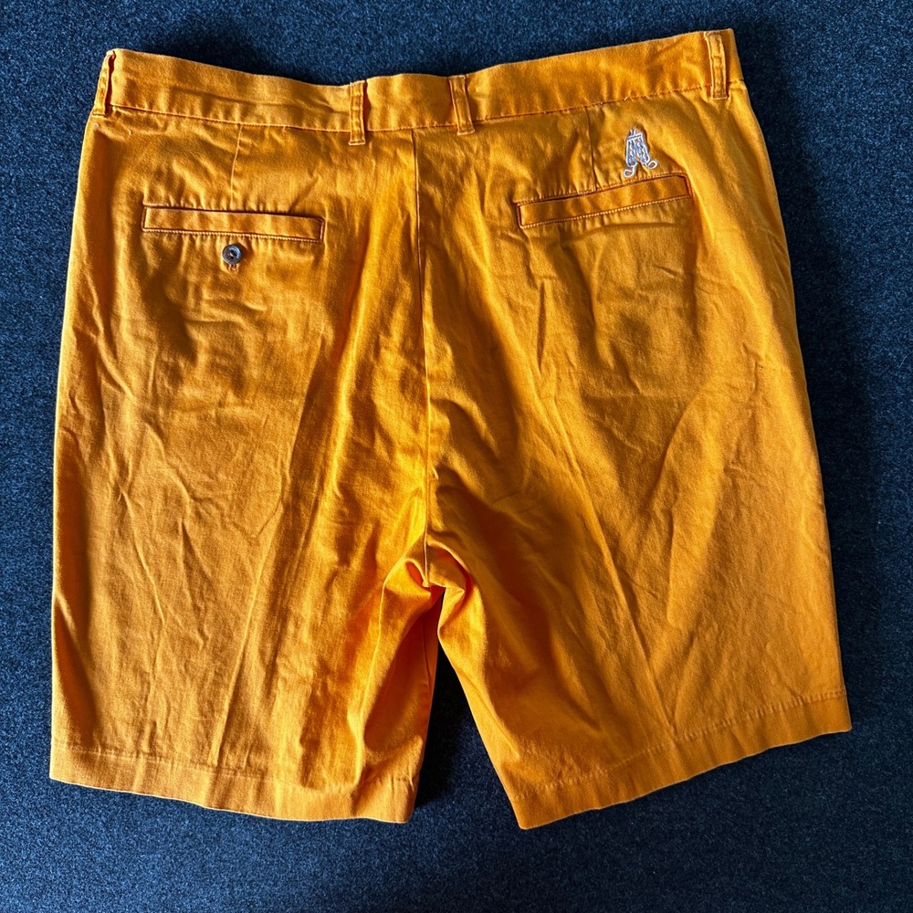 Royal & Awesome Mens Orange Golf Shorts Size 40 Cotton Blend DEW304